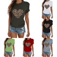 thumbnail image 1 of HCYSFG Cheetah Print Tops For Women Leopard Print T Shirts Crewneck Short Sleeve Heart Graphic Relaxed Fit Pullover Tees, 1 of 9