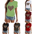thumbnail image 1 of HCYSFG Cheetah Print Tops For Women Leopard Print T Shirts Crewneck Short Sleeve Heart Graphic Relaxed Fit Pullover Tees, 1 of 9