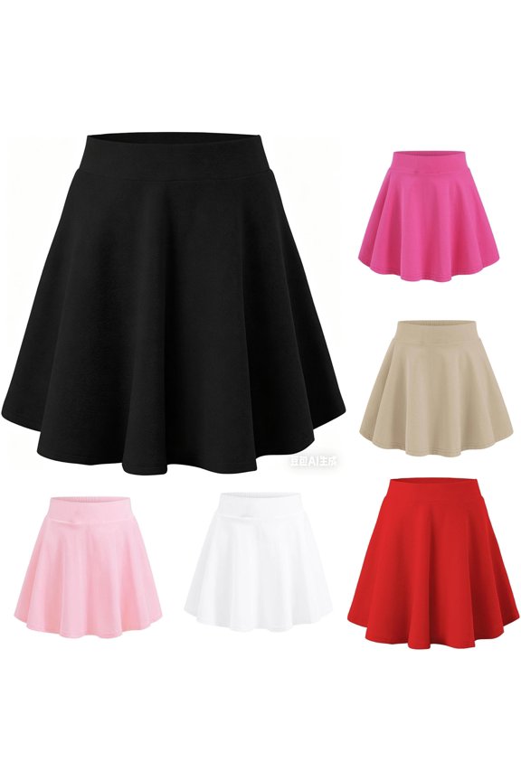 Girls Active Sports Skirt Summer Casual Solid Color Tennis Skort High Waisted Comfy Athletic Bottoms Matching Girls Mini Skirts