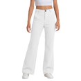 thumbnail image 1 of HCYSFG Girls Back To School Uniform Pants Flare Leg High Waisted Full Length Button Front Dress Slacks Preppy Classroom Bottoms, 1 of 6