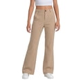 thumbnail image 1 of HCYSFG Girls Back To School Uniform Pants Flare Leg High Waisted Full Length Button Front Dress Slacks Preppy Classroom Bottoms, 1 of 6