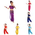 thumbnail image 1 of HCYSFG Girls Coin Sequin Costume Sets 3 Piece Dress Up Outfits Off Shoulder Short Sleeve Crop Top Harem Pants And Hip Scarf Performance Sets, 1 of 4