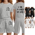 thumbnail image 1 of HCYSFG Girls Graphic Print Outfit Sets 2 Piece Clothing Sets Crewneck Short Sleeve T Shirt And Shorts Side Pockets Matching Sets, 1 of 7