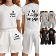 thumbnail image 1 of HCYSFG Girls Graphic Print Outfit Sets 2 Piece Clothing Sets Crewneck Short Sleeve T Shirt And Shorts Side Pockets Matching Sets, 1 of 7