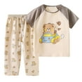thumbnail image 1 of HCYSFG Girls Graphic Print Outfit Sets 2 Piece Top And Pants Crewneck Short Raglan Sleeve Lounge Set Elastic Waist Matching Sets, 1 of 3