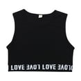 thumbnail image 1 of HCYSFG Girls Love Letter Crop Top Crewneck Sleeveless Ribbed Slim Fit Elastic Hem Dance Tank Tops Performance Workout Tops, 1 of 7