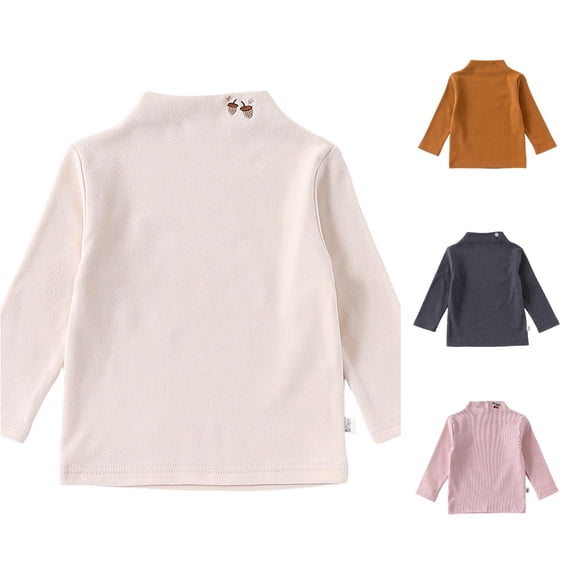 HCYSFG Girls Solid Color Cartoon Embroidered Sweatshirt Neck Long Sleeve Crewneck Pullover Fall Winter Daily School Loose Top