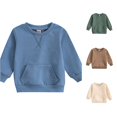 thumbnail image 1 of HCYSFG Girls Solid Color Sweatshirt with Pockets Long Sleeve Crewneck Pullover Casual Style Classic Fall Top, 1 of 6