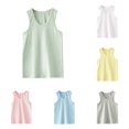 thumbnail image 1 of HCYSFG Girls Solid Color Tank Top Crewneck Sleeveless Classic Regular Fit Layering Undershirt Everyday Basic Summer Tops, 1 of 3