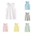 thumbnail image 1 of HCYSFG Girls Solid Color Tank Top Crewneck Sleeveless Classic Regular Fit Layering Undershirt Everyday Basic Summer Tops, 1 of 3