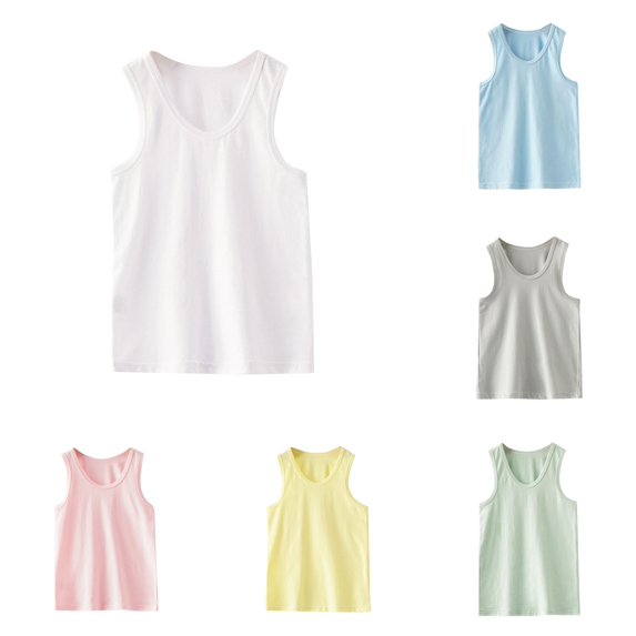 HCYSFG Girls Solid Color Tank Top Crewneck Sleeveless Classic Regular Fit Layering Undershirt Everyday Basic Summer Tops
