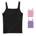 thumbnail image 1 of HCYSFG Girls Solid Color Tank Tops Square Neck Sleeveless Ribbed Slim Fit Basic Layering Camisoles Everyday Summer UnderTees, 1 of 5