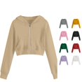 thumbnail image 1 of HCYSFG Girls Solid Color Zip Up Hoodies Long Sleeve Sweatshirt Kangaroo Pocket Fall Winter Daily Casual Sport Loose Pullover Top, 1 of 9