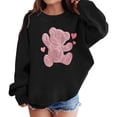 thumbnail image 1 of HCYSFG Girls Teddy Bear Graphic Sweatshirts Crewneck Long Sleeve Loose Fit Casual Shirts Drop Shoulder Ribbed Pullover Tops, 1 of 4