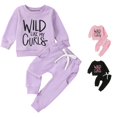 thumbnail image 1 of HCYSFG Girls Wild Like My Curls Tracksuit Sets 2 Piece Sweatshirt And Jogger Pants Long Sleeve Crewneck Sweatsuit Sets Drawstring Waist Matching Sets, 1 of 5