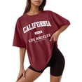 thumbnail image 1 of HCYSFG Oversized Tshirts For Women Plus Letter Graphic Print Crew Neck Summer Tops Casual Loose Fit Short Sleeve T Shirt Pullover Style Comfortable Daily Wear Tee, 1 of 4