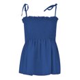 thumbnail image 1 of HCYSFG Ruffle Smocked Tank Tops for Women Summer Square Neck Sleeveless Tops Tie Shoulder Spaghetti Strap Blouse Peplum Cami Shirts, 1 of 5