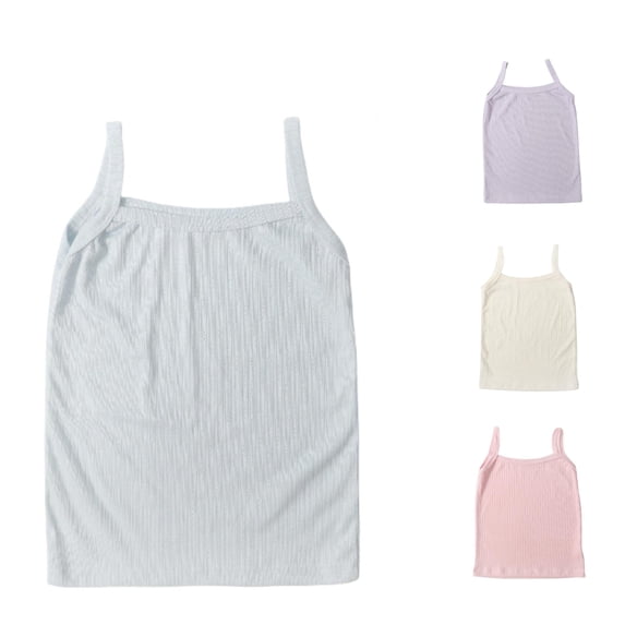 HCYSFG Toddler Girls Solid Color Camisole Top Square Neck Sleeveless Ribbed Slim Fit Lightweight Base Layer Tank Tops Summer UnderTees
