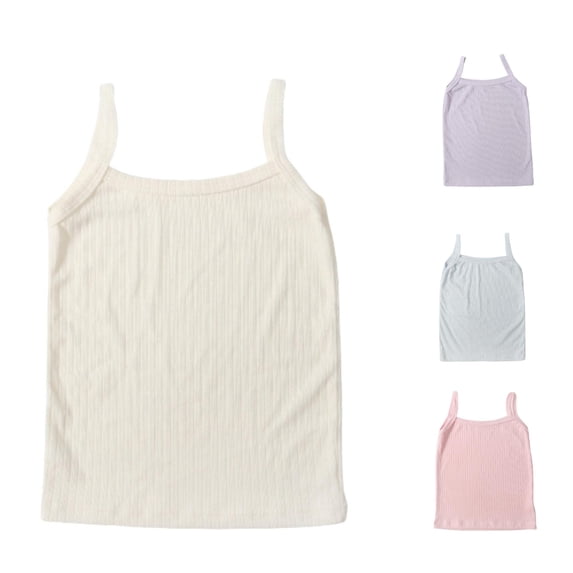 HCYSFG Toddler Girls Solid Color Camisole Top Square Neck Sleeveless Ribbed Slim Fit Lightweight Base Layer Tank Tops Summer UnderTees
