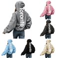 thumbnail image 1 of HCYSFG Women Toronto Letter Hoodies Oversized Long Sleeve Pullover Sweatshirt Winter Spring Comfy Athletic Lounge Top, 1 of 5