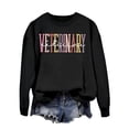 thumbnail image 1 of HCYSFG Women Veterinary Medicine Letter Print Sweatshirt Long Sleeve Crewneck Pullover Fall Winter Casual Loose Fit Sporty Top, 1 of 2