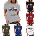 thumbnail image 1 of HCYSFG Women's 4th of July Top Crewneck Short Sleeve Glass Graphic Fashion 250th Anniversary USA T Shirts Patriotic Summer Activewear Tee, 1 of 4