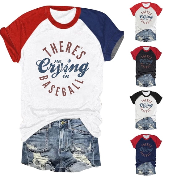 HCYSFG Women's Baseball Graphic Top Raglan Short Sleeve Casual Letter Print Fashion T Shirts Summer Sports Daily Wear Trendy Activewear Sporty Tee