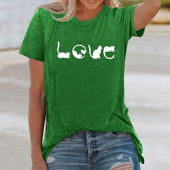HCYSFG Women's Fashion Graphic T Shirt Casual Crewneck Short Sleeve Printed Tops Summer Tee Blouse Outfits for Women