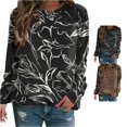 thumbnail image 1 of HCYSFG Women's Leopard Sweatshirt Animal Print Crewneck Pullover Long Sleeve Loose Fit Soft Comfortable Casual Fall Winter Top, 1 of 1