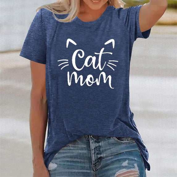 HCYSFG Women's Summer Printed Top Casual Crewneck Short Sleeve T Shirt Fashion Graphic Tee Blouse for Women