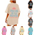 thumbnail image 1 of HCYSFG Women's Take Me To The Beach Top Crewneck Short Sleeve Graphic Fashion T Shirts Summer Vacation Sun Sea Sand Activewear Sporty Tee, 1 of 6