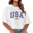thumbnail image 1 of HCYSFG Womens 4th of July Crew Neck Shirt oversized Short Sleeve 250th Anniversary USA Letter Print Top Independence Day Tee, 1 of 4