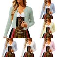 thumbnail image 1 of HCYSFG Womens Crochet Cardigan V Neck Button Front Long Sleeve Hollow Out Cropped Fit Knit Sweater Oktoberfest Layering Tops, 1 of 6