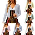 thumbnail image 1 of HCYSFG Womens Crochet Cardigan V Neck Button Front Long Sleeve Hollow Out Cropped Fit Knit Sweater Oktoberfest Layering Tops, 1 of 6