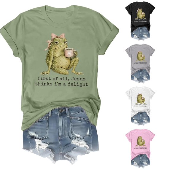 HCYSFG Womens Faith T Shirts Crew Neck Short Sleeve Jesus Letter Print Relaxed Fit Casual Everyday Wear Graphic Tees Summer Tops