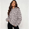 thumbnail image 1 of HCYSFG Womens Leopard Print Hoodie Long Sleeve Drawstring Hood Pullover Kangaroo Pocket Relaxed Fit Casual Fall Sweatshirt, 1 of 4