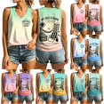 thumbnail image 1 of HCYSFG Womens Life Is Too Short Letter Tank Tops V Neck Sleeveless Humorous Beach Theme Relaxed Fit Cami Tops Casual Shirts, 1 of 4