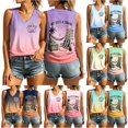 thumbnail image 1 of HCYSFG Womens Life Is Too Short Letter Tank Tops V Neck Sleeveless Humorous Beach Theme Relaxed Fit Cami Tops Casual Shirts, 1 of 4