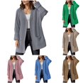 thumbnail image 1 of HCYSFG Womens Longline Cardigan Sweater Open Front Long Sleeve Patch Pockets Textured Knit Loose Fit Everyday Layering Tops, 1 of 5