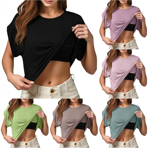HCYSFG Womens Open Front Shrugs Short Sleeve Cropped Length Loose Fit Layering Style Cardigan Tops Lightweight Cover Ups