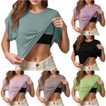 thumbnail image 1 of HCYSFG Womens Open Front Shrugs Short Sleeve Cropped Length Loose Fit Layering Style Cardigan Tops Lightweight Cover Ups, 1 of 4