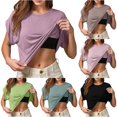 thumbnail image 1 of HCYSFG Womens Open Front Shrugs Short Sleeve Cropped Length Loose Fit Layering Style Cardigan Tops Lightweight Cover Ups, 1 of 4