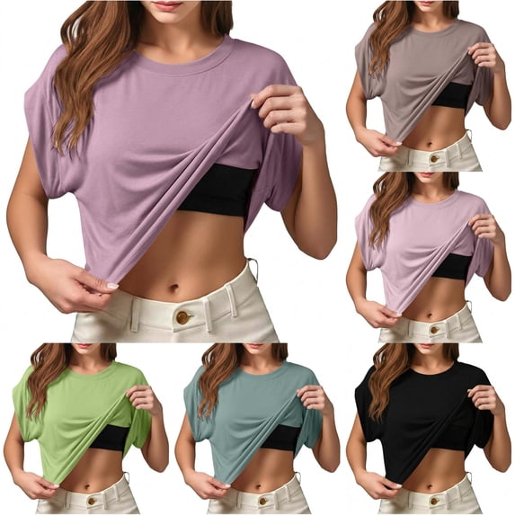 HCYSFG Womens Open Front Shrugs Short Sleeve Cropped Length Loose Fit Layering Style Cardigan Tops Lightweight Cover Ups