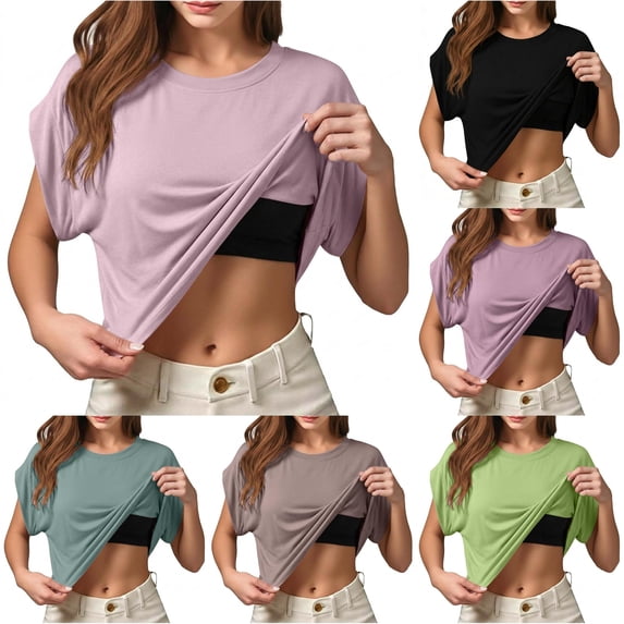 HCYSFG Womens Open Front Shrugs Short Sleeve Cropped Length Loose Fit Layering Style Cardigan Tops Lightweight Cover Ups