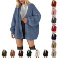 thumbnail image 1 of HCYSFG Womens Oversized Cardigan Sweater Open Front Long Sleeve Drop Shoulder Loose Fit Textured Knit Everyday Layering Tops, 1 of 4