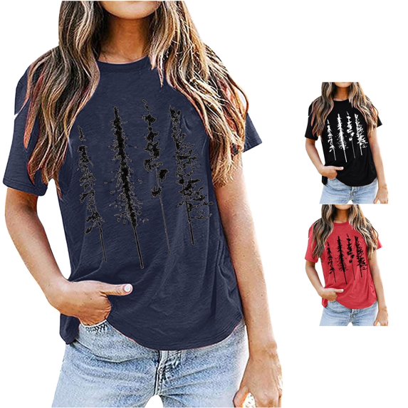 HCYSFG Womens Plus Size Graphic T Shirt Crew Neck Short Sleeve Relaxed Fit Everyday Casual Print Tee Basic Summer Top
