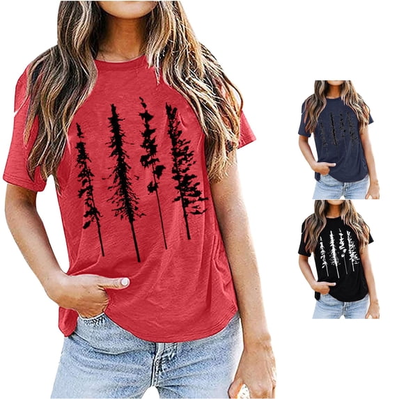 HCYSFG Womens Plus Size Graphic T Shirt Crew Neck Short Sleeve Relaxed Fit Everyday Casual Print Tee Basic Summer Top