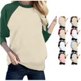 thumbnail image 1 of HCYSFG Womens Raglan T Shirts Crewneck 3/4 Sleeve Color Block Baseball Design Casual Tees Relaxed Fit Classic Everyday Fall Tops, 1 of 5