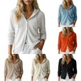 thumbnail image 1 of HCYSFG Womens Relaxed Fit Cardigan Sweater Hooded Long Sleeve Solid Color Button Front Textured Pattern Fall Knit Jacket Tops, 1 of 4