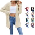 thumbnail image 1 of HCYSFG Womens Ribbed Cardigan Open Front Long Sleeve Loose Fit Casual Daily Layering Knit Sweater Soft Longline Duster, 1 of 7